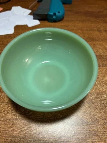 FIRE KING  1940s Jadeite Oven Ware 5" Cereal/Soup Bowl MADE IN USA Backstamp