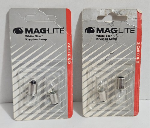 2 Paar Maglite LWSA201 2-Zellen C & D White Star Krypton Lampe Birnen - Bild 1 von 2