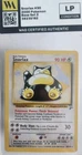 WAG Certified Lp Pokémon TCG Snorlax Card 30/130 Base Set 2 Vintage Non-Holo