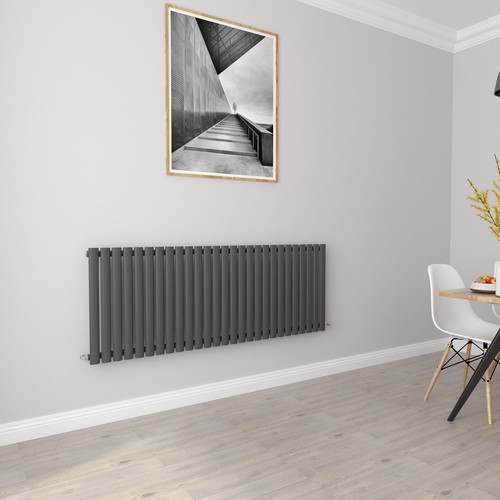 Anthracite Designer Oval Column Flat Panel Radiator Vertical Horizontal Rads - Picture 4 of 195