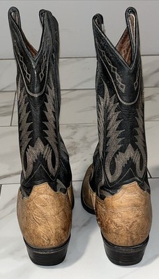 Vintage Tony Lama Men\'s Two Toned Cowboy Boots Size 8.5 E Good Used Condition! Vintage Tony Lama Two Tone Brown Leather Western Cowboy  main image 3