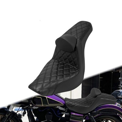Lattice Step Up Black Seat & Backrest For Harley Low Rider Sport Glide 18-25