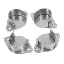  4 PCS Clothes Rail Bracket Closet Hanger Rod Support Flange Brackets