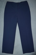 Talbots Pants Womens 12P Navy Blue Straight Leg Seasonless Crepe Dress Career