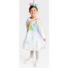 Unicorn Costume Girls Dress Twinkle Stars Light Up Hyde Eek Halloween Small 3
