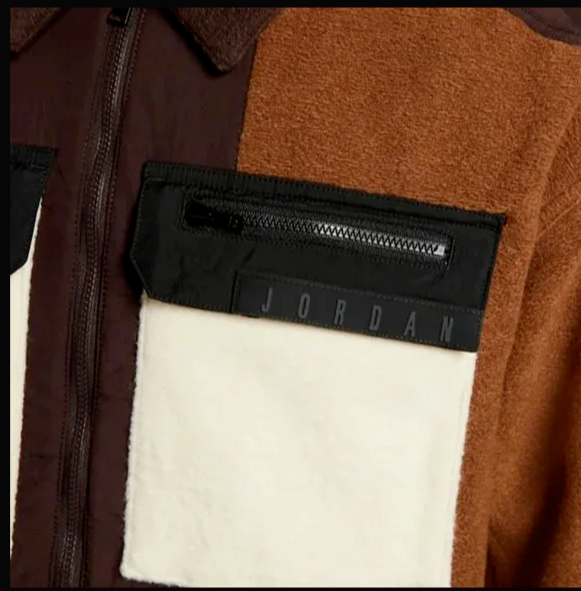 SACAI X NIKE Nike Jordan Cozy Girl giacca donna L media lunghezza full zip cappotto marrone beige $300