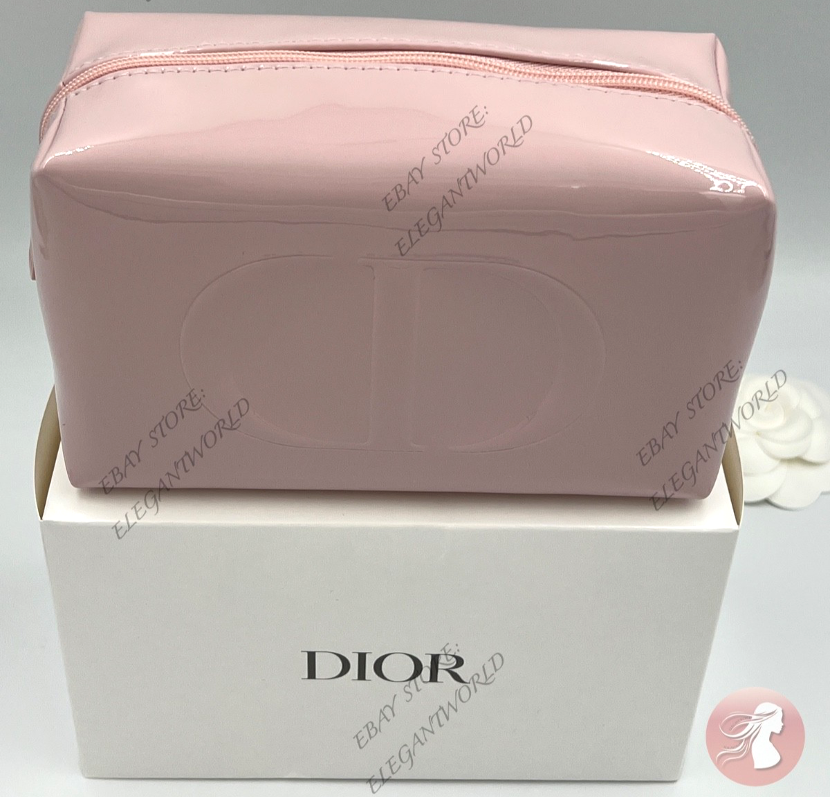 DIOR Beauty Cosmetic Pouch Makeup Bag PINK PATENT, 2026 Spring
