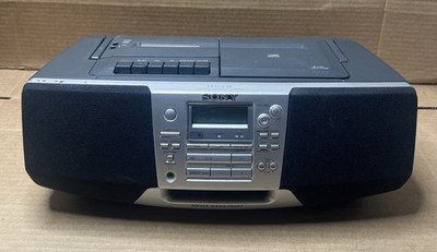 Sony CFD-S39 Portable CD Radio Cassette Corder Boombox Mega Bass Silver Gray