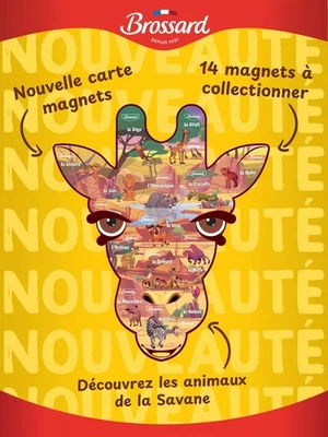 magnet brossard savane carte la girafe, aimant au choix