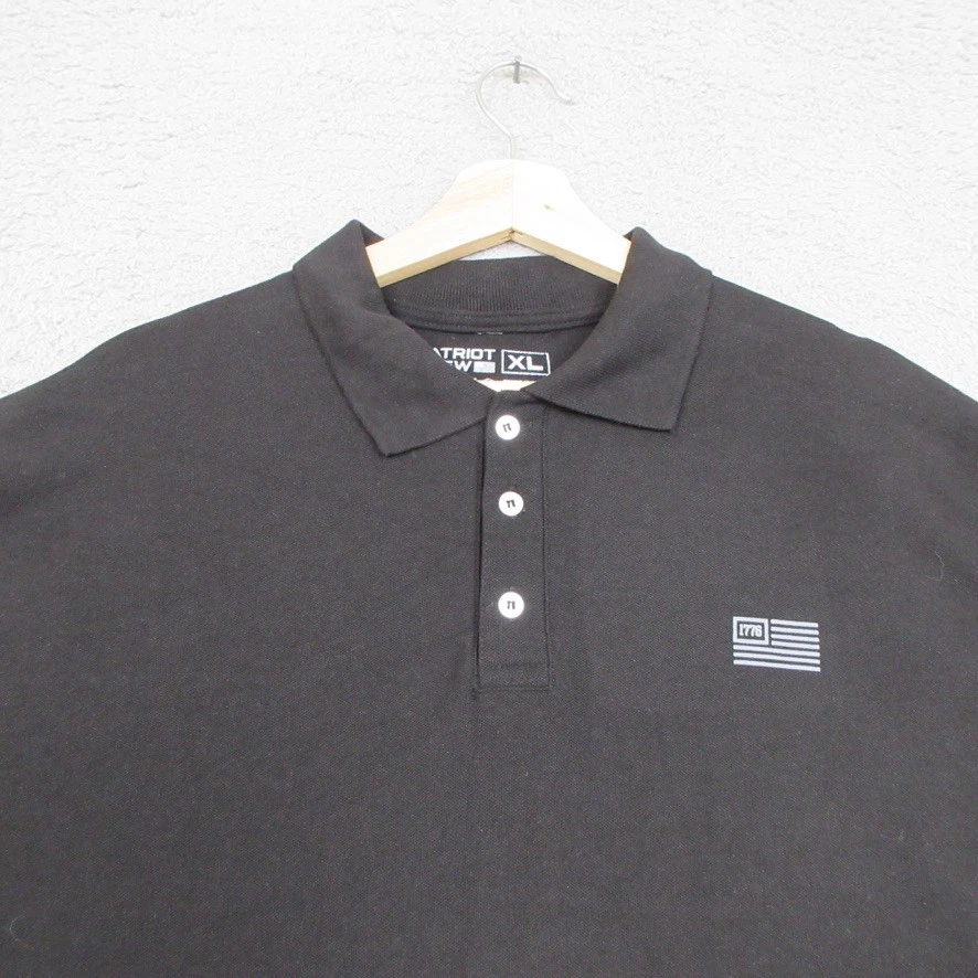 Camisa polo masculina Patriot Crew XL preta 1776 bandeira americana golfe desempenho casual - Imagem 3 de 4