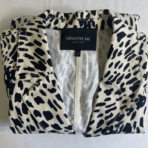 Blazer LAFAYETTE 148 NY Estampado Guepardo 3 Botones Luz Talla S Pieza Distintiva Carrera - Imagen 3 de 14