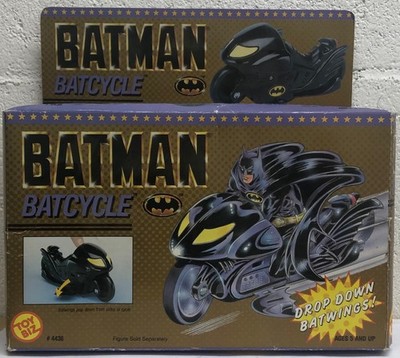 Batman 1989 Movie Batcycle Drop Down Batwings Toybiz MIB Never Removed READ