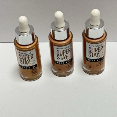 Maybelline 3-PACK Super Stay Skin Tint Foundation 24H w/ Vitamin C #312 1 oz NEW