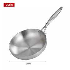 304 Stainless Steel Frying Pan NonStick Pan Fried Steak Pot Uncoated Kitchen