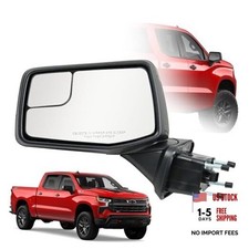 Driver Side Door Mirror for 2019-2024 Chevy Silverado 1500, with Heated Left