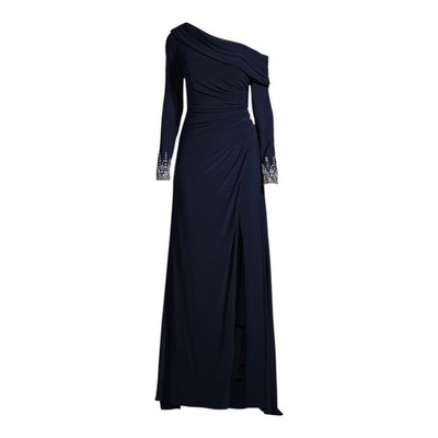 Mac Duggal 12231 Beaded Cuff Dress NAVY, Size 8