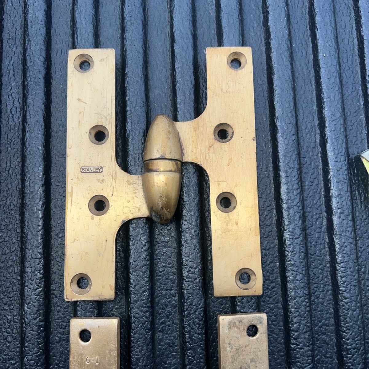 pr Antique Brass Large Door Hinges Olive- Bullet Acorn Knuckle 6