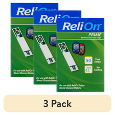 3 pack ReliOn Prime Blood Glucose Test Strips, 50 Count