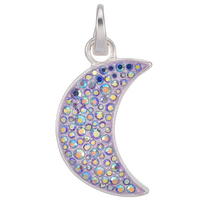 #ad Kirks Folly Gemini Moon Open Ring Charm sterling silvertone violet $37.00