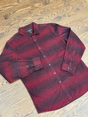 Marc Anthony Men's Slim Fit Shirt Size XL Black/Red Stripes 100% Cotton
