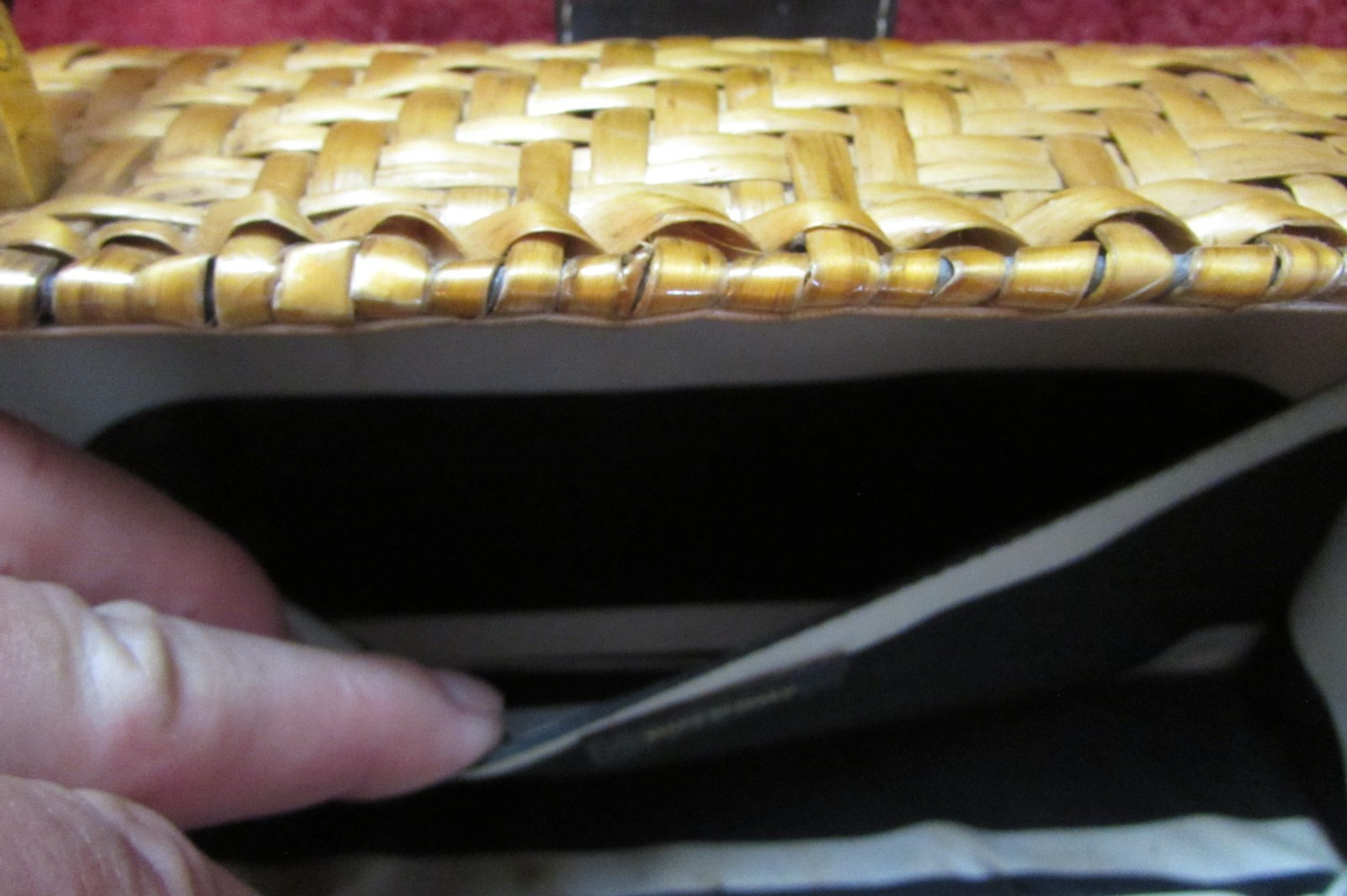 Vintage Kate Spade Italian  Wicker Purse Tortoise Handle 1990's image 10