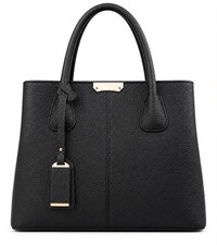 Women's Large Leather Tote Bag Top Handle Shoulder Satchel Work Office Black