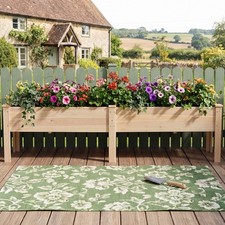 240 x 44 CM Fir Wood Raised Garden Bed Elevated Planter Box