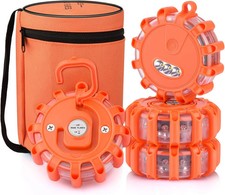  4 Pack LED Road Flares Safety Flashing Warning Light Roadside Emergency Disc