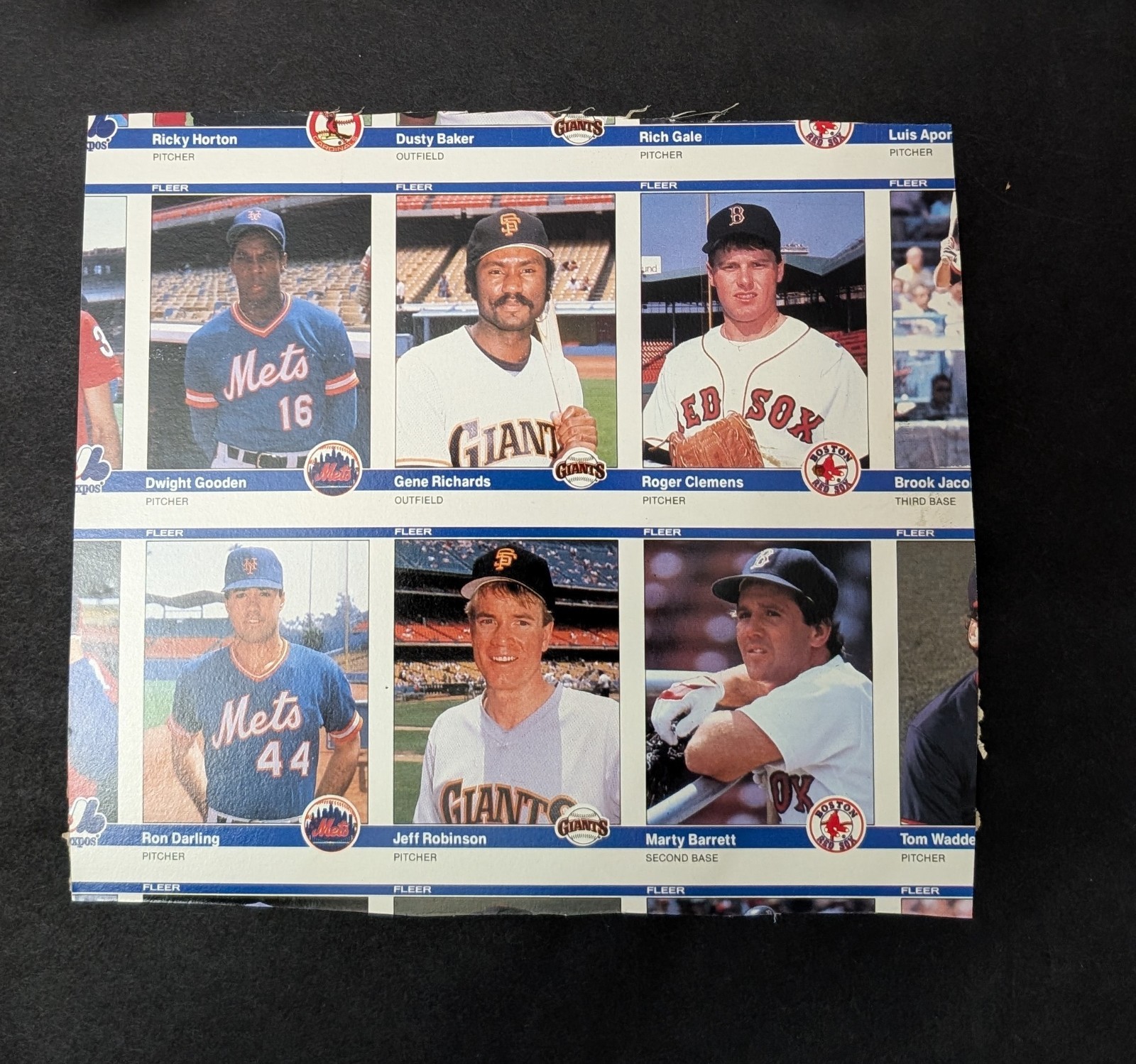 1984 Fleer Update Roger Clemens Mint XRC # U-27 Partial Uncut Sheet