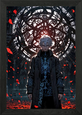 Mystischer Zauberer im antiken Tempel gerahmtes Wandbild Poster Leinwanddruck Bild