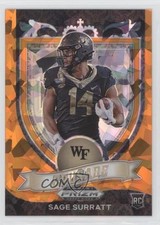 2021 Panini Prizm Draft Picks Crusade Orange Ice Prizm Sage Surratt #177 2l4