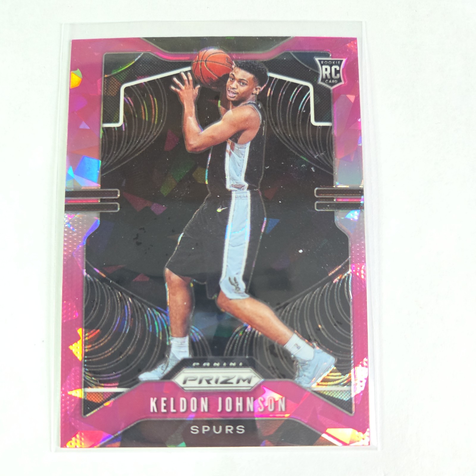 2019-20 Panini Prizm Pink Cracked Ice Prizm Keldon Johnson RC Rookie 🔥 Spurs