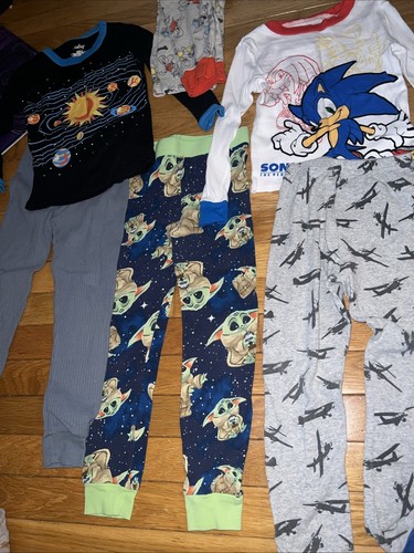 Boys Pajamas Size 6/7, & 12 Misc PJ Bottoms & Top Pieces 5T, 6/7, Lot Of 25 Pcs - Picture 23 of 24