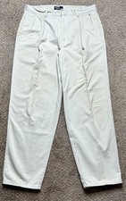 Vintage Polo Ralph Lauren Khaki Pleated Chino Pants Size 35/30