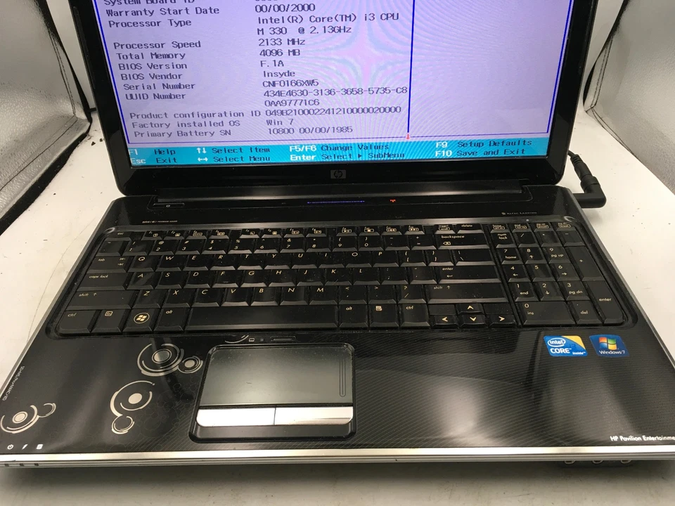 HP PAVILION DV6 - INTEL I3 M330 - NO RAM - BOOTS TO BIOS - READ DESCRIPTION -BB - Image 3 of 4