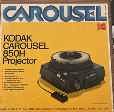 Kodak Carousel 850H Projector Original Box, Remote, 80 Tray read desc