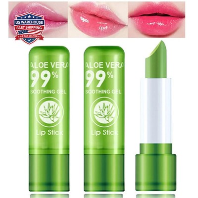 3 Pack Aloe Vera Lipstick,Magic Temperature Color Changing Lipstick Lip Gloss...