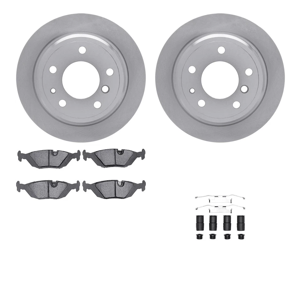 For BMW 735i 1985-1986 R1 Concepts Rear Brake Kit w Optimum Pads - Image 3 of 4