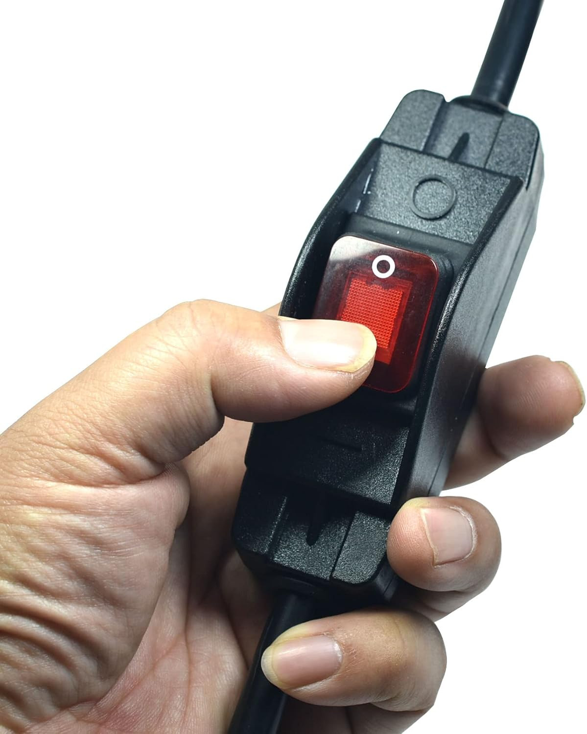 Black 3 Prong Extension Cord with Waterproof Switch，14Awg Heavy Duty Short Exten