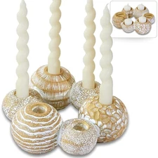 Kate Aspen 2-in-1 Gold Candle Holder Centerpiece for 6 Candles Tealight & Taper