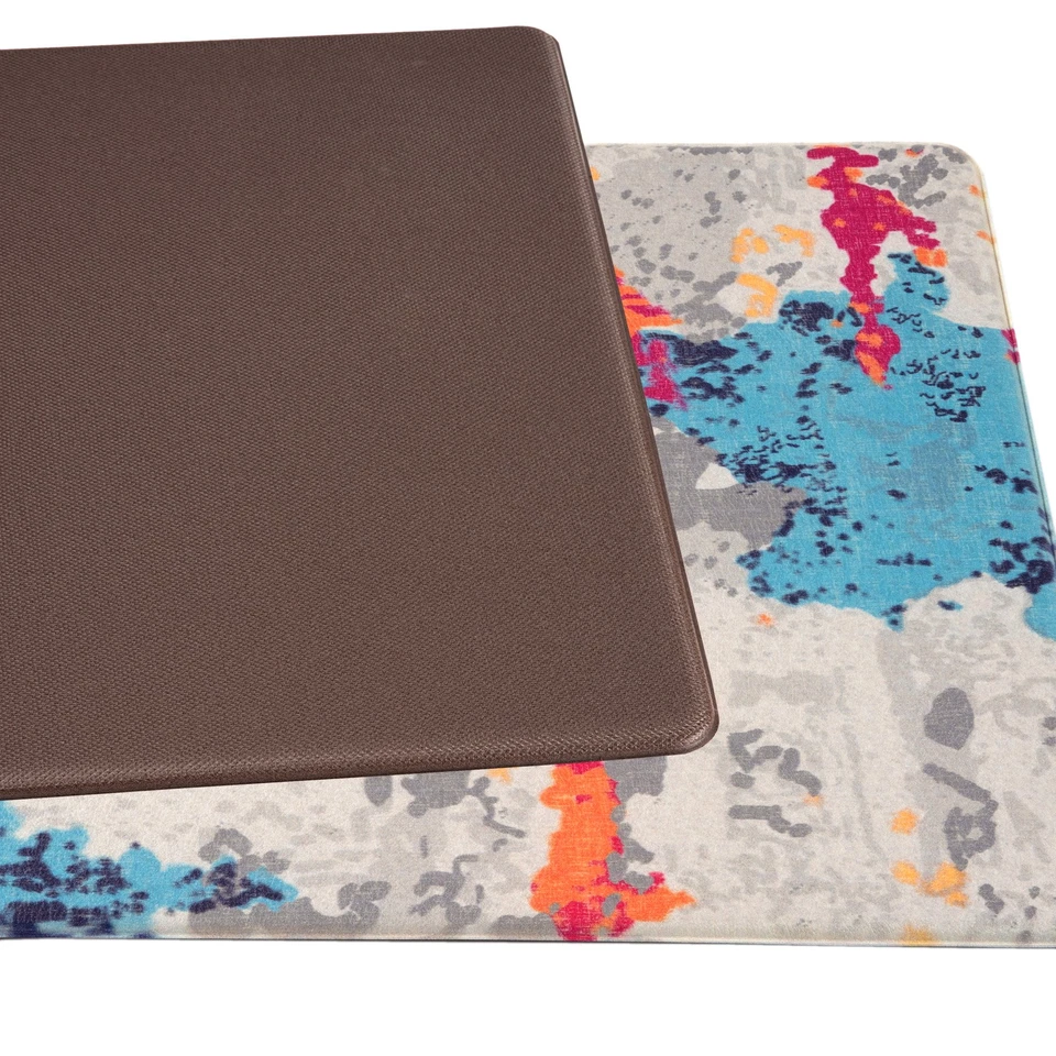 Rugshop Kitchen Mats Transitional Abstract Anti-Fatigue Standing Bath Mat 18x47 - Image 4 of 4