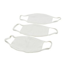 Reusable Unisex Face Mask with Round/Ear Loop - 100 Cotton WHITE - 3/Pack