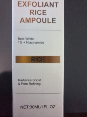 Viareline Rice Exfoliant Ampoule 1% Beta White + Niacinamide, 30mL