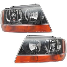 Headlight Driver And Passenger Side Fits 1999-2004 Jeep Grand Cherokee