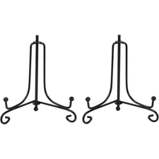 2 pack Iron Display Stand, Black Iron Easel Plate Display Photo Holder Stand,...