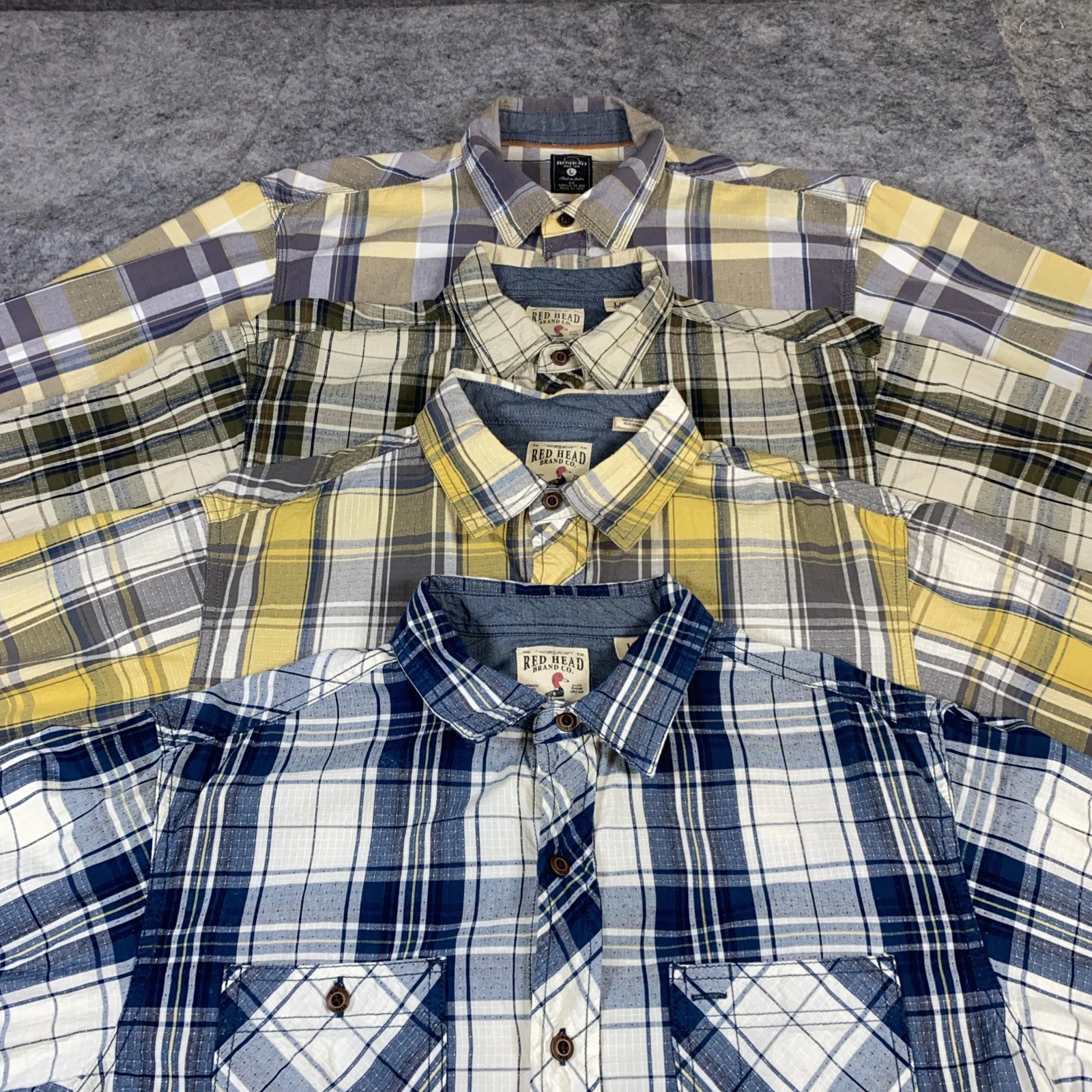 4 Redhead Button Down Men's Large Multicolor Plaid Ripstop Long Sleeve Outdoor