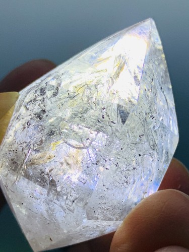 Natural 47MM Herkimer Diamond Enhydro Tip Crystal Gem&three moving water drop41G - Picture 3 of 16