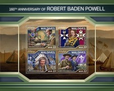 Robert Baden-Powell SCOUTING Scout/Scouts MNH 4v-Stamp Sheet (2017 Maldives)