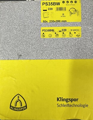 50 Ct PS35 Stearated Silicon Carbide 220 Grit W 4.5''X 9'' Kling-On Festool Sheet