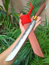 Handmade Tanto Machete Camping knife 12” File steel forged, Rosewood handle&pod